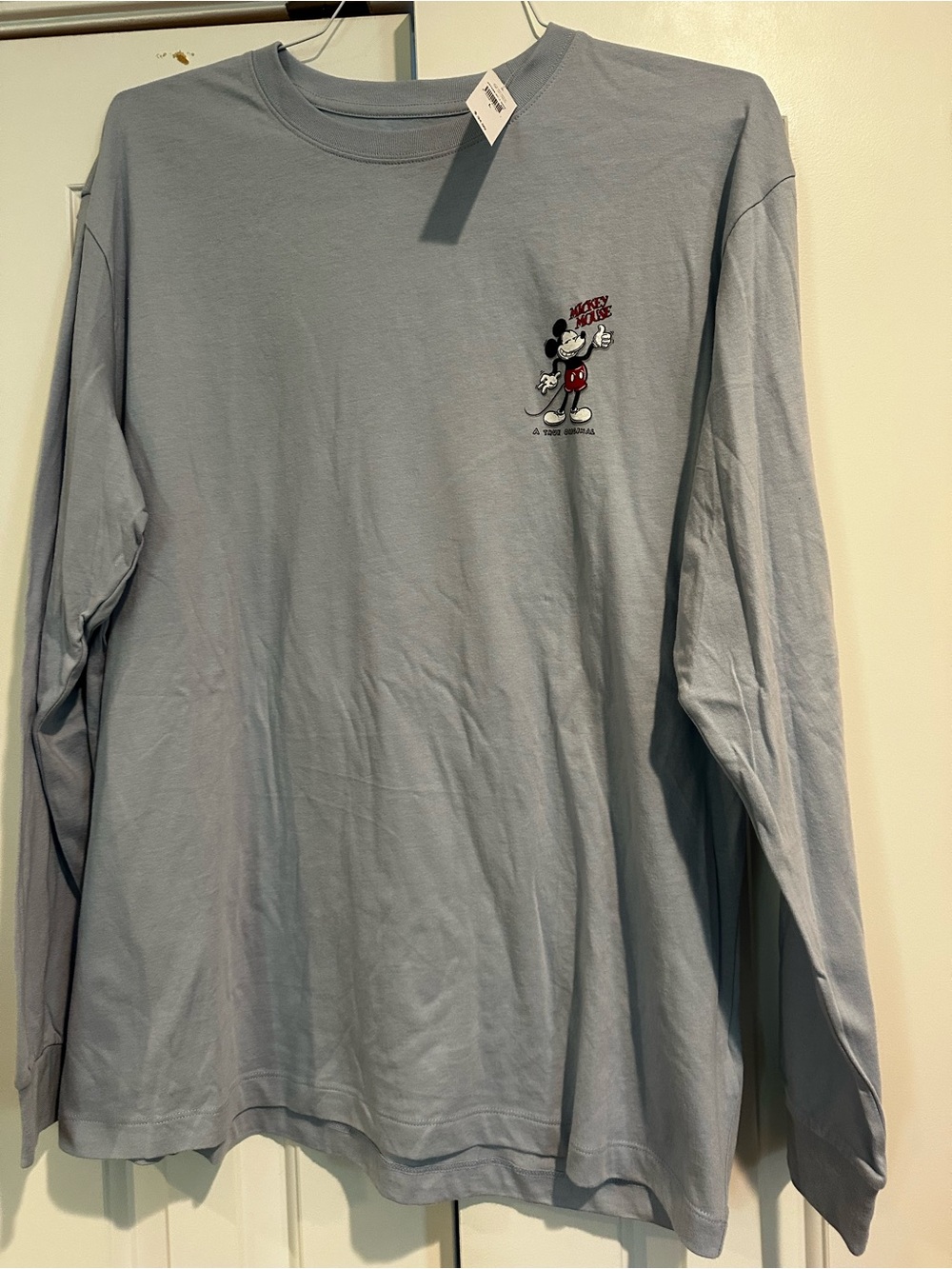GAP Light Blue Long-Sleeve Tee with Mickey Graphic